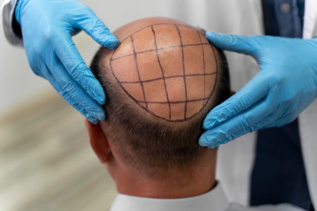 male going through follicular unit extraction process (4)