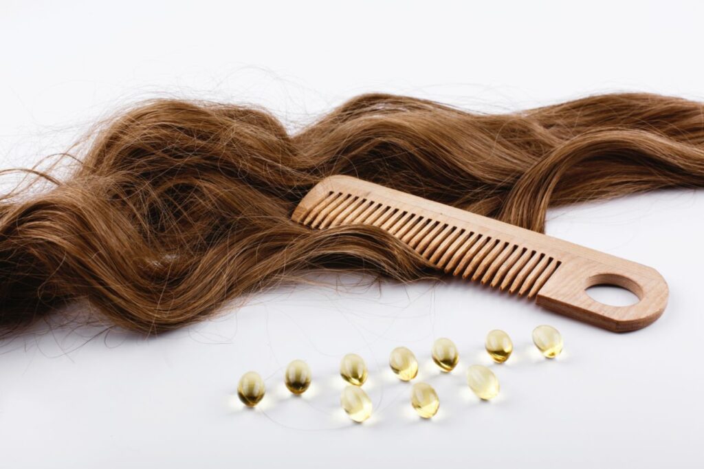 oil capsules with vitamin e lie brown hair curls
